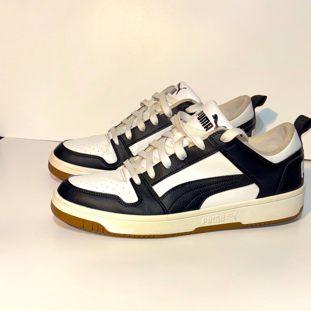 Puma Men's Black, White, and Brown Sneakers